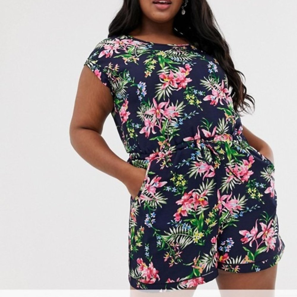 ASOS Brave Soul Playsuit in Tropical Print